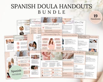 Spanish Doula Handout Bundle | Safe Babywearing Tips Doula Handout | Doula Template | Spanish Babywearing Tips Birth Doula | Doula Canva