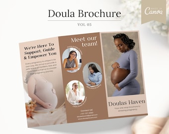 Plantilla de folleto de doula / Folleto para asistentes de parto (Canva)