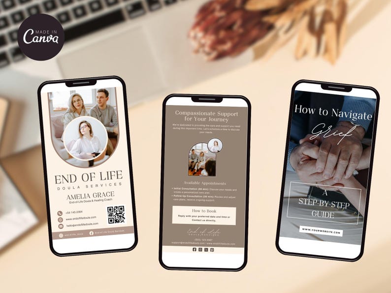 End of Life Doula Bundle | End of Life Doula Pricing Guide | End of Life Doula Logo | End of Life Doula Social Media Posts | Business Bundle