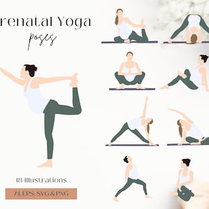 Prenatal Yoga Frau Abstrakte Posen, Abstrakt Yoga Schwangere Frau Posen, Schwangerschaft Yoga Posen, Mutterschaft Yoga, Prenatal Yoga Posen