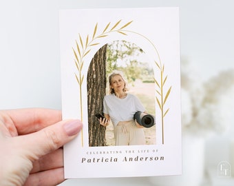 Funeral Program Template | Celebrating The Life | Foldable Funeral Memorial Program | Obituary Celebration of Life Funeral | Canva