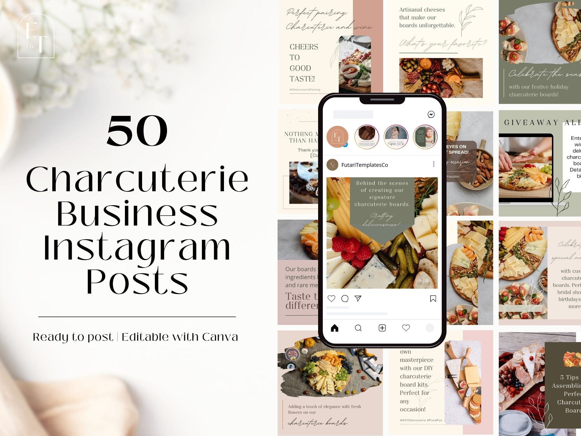 50 Charcuterie Business Instagram Posts | Charcuterie Business Social Media Posts | Charcuterie Tips | Charcuterie Board Instagram Post
