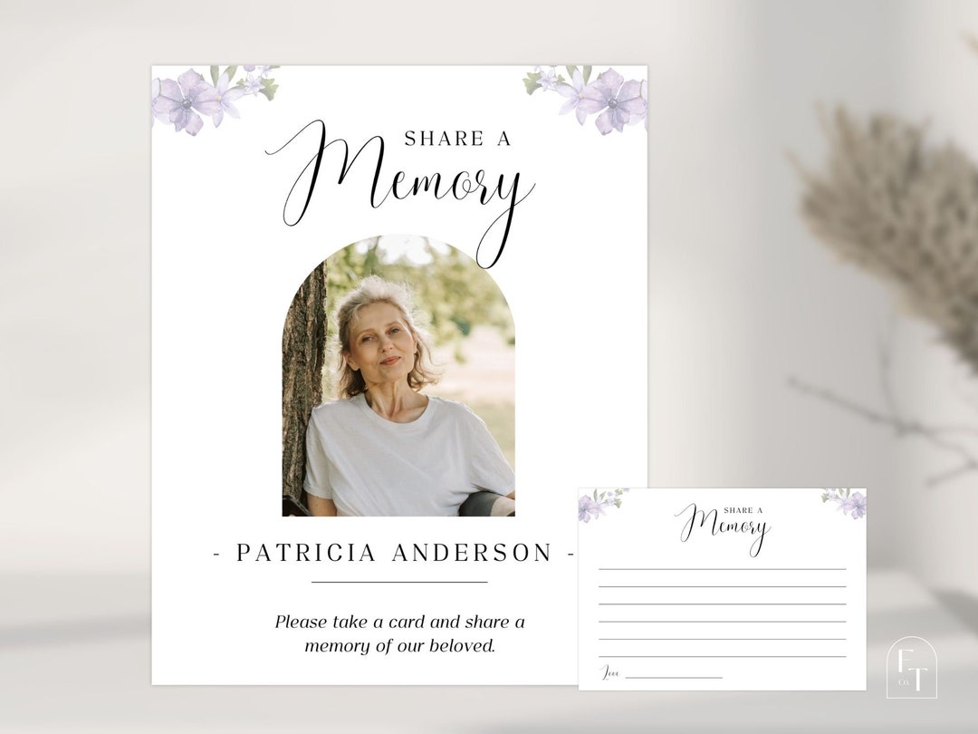 Share a Memory Sign & Card | Funeral Printable (canva Template) - Etsy