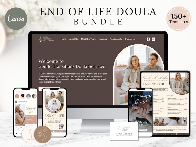 End of Life Doula Bundle | End of Life Doula Pricing Guide | End of Life Doula Logo | End of Life Doula Social Media Posts | Business Bundle