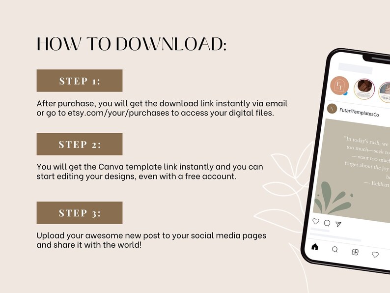 Mindfulness Quotes Instagram Posts | Mindfulness Quotes Social Media Posts | Quotes for Instagram | Instagram Templates | Canva Templates