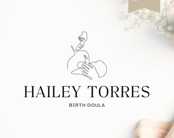 Minimalist Birth Doula Logo Template, Canva Editable (Digital Download)