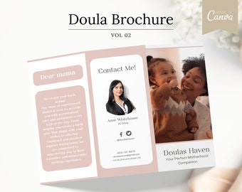 Plantilla de folleto de servicios de doula / Folleto para asistentes de parto (Canva)