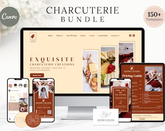 Charcuterie Business Bundle | Canva Templates, Social Media Posts (Digital Download)