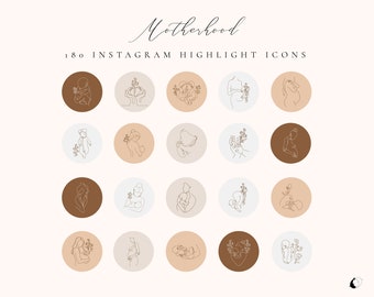 Motherhood Instagram Highlight Covers, Doula Birth Worker Icons (JPG Files)