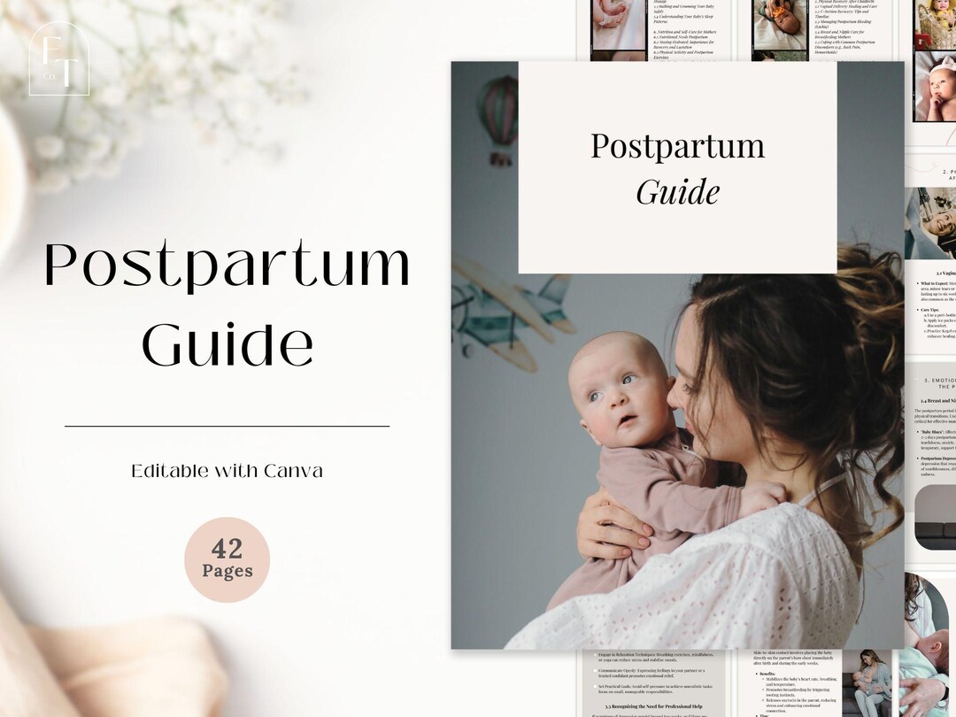 Postpartum Guide | Doula Business Planner, Canva Template (digital ...