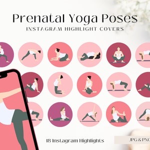 Capas de destaque de ioga pré-natal para Instagram, Poses de ioga para gravidez, Capas de destaque de ioga para gravidez, Poses de ioga para maternidade, Poses de ioga para nascimento