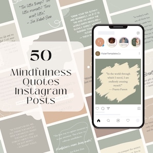 Mindfulness Quotes Instagram Posts | Mindfulness Quotes Social Media Posts | Quotes for Instagram | Instagram Templates | Canva Templates