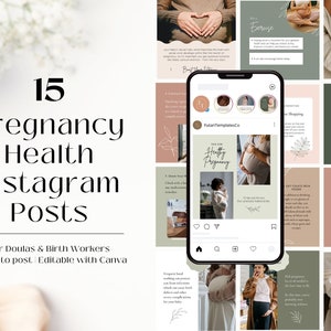 Pregnancy Health Instagram Posts, Birth Conception Tips Instagram Templates, Doula Instagram Templates, Birth Health Doula Instagram