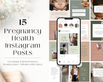 Pregnancy Health Instagram Posts, Birth Conception Tips Instagram Templates, Doula Instagram Templates, Birth Health Doula Instagram