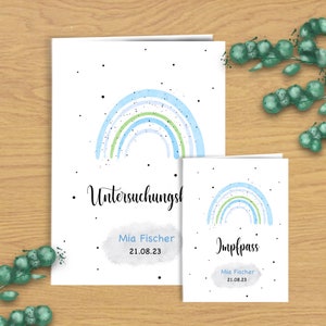 U-Heft- & Impfpasshülle Design Regenbogen blau | Druck | PDF | personalisiert | Kinder