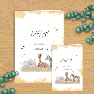 U-Heft- & Impfpasshülle Design Safari  | Druck | PDF | personalisiert | Kinder