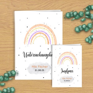 U-Heft- & Impfpasshülle Design Regenbogen orange | Druck | PDF | personalisiert | Kinder