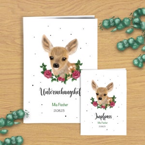 U-Heft- & Impfpasshülle Design Rehkitz | Druck | PDF | personalisiert | Kinder