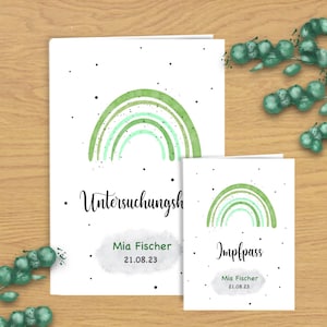 U-Heft- & Impfpasshülle Design Regenbogen grün | Druck | PDF | personalisiert | Kinder