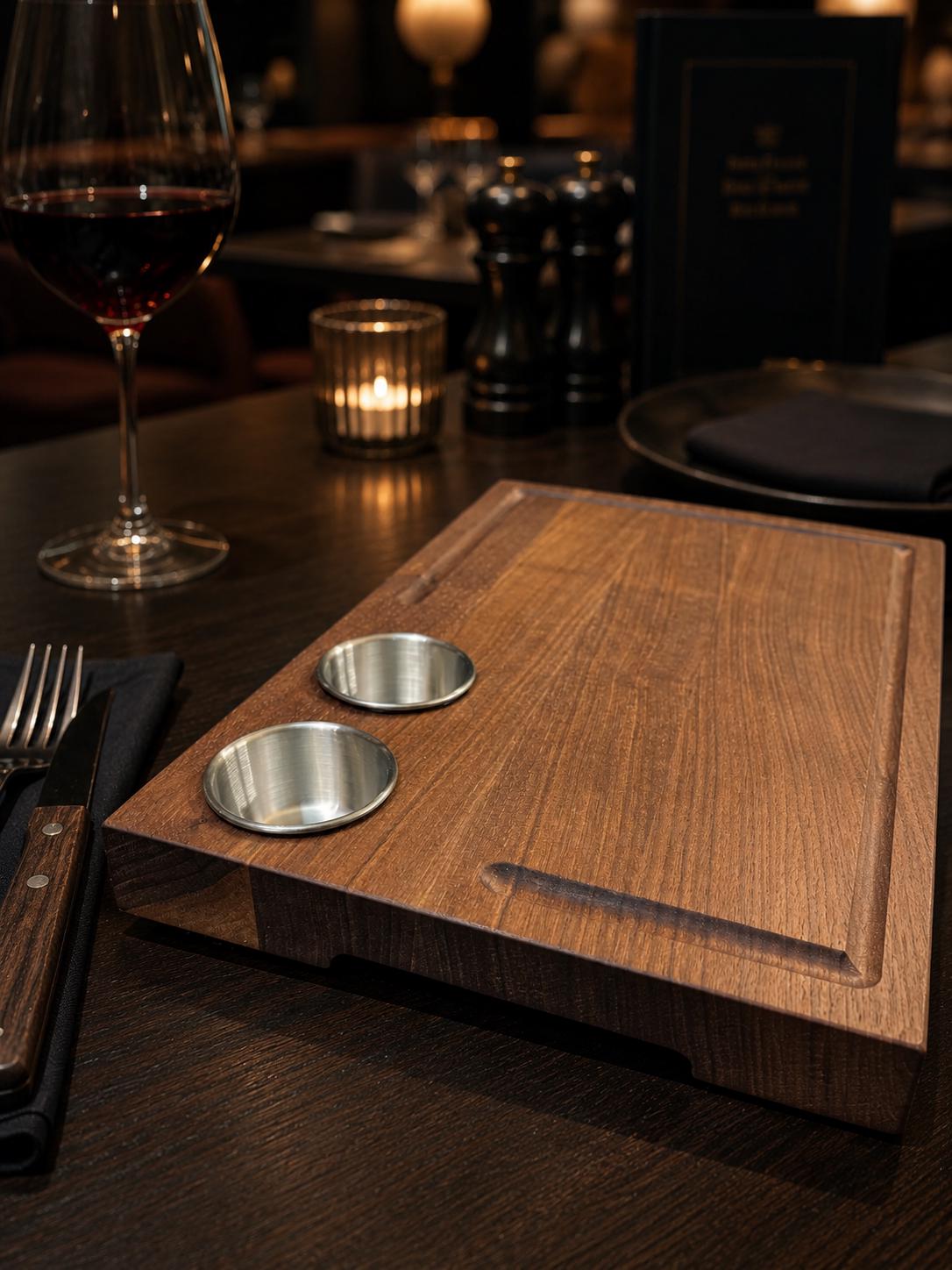 Handmade Walnut Steak Board With Juice Groove & Condiment Cups - Etsy