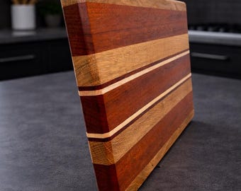 American black walnut, oak, maple, padouk and mahogany cutting board | handmade | exotic | rare