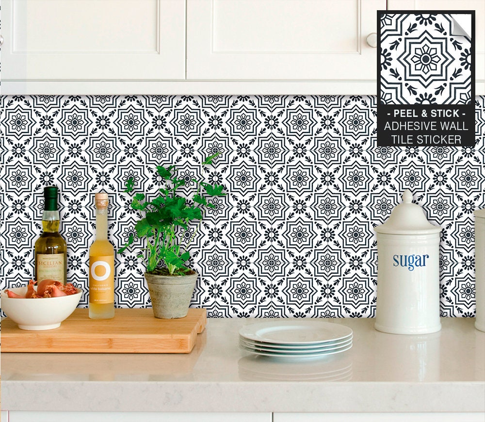 Octagon Tile Stickers Wall Decal Peel & Stick Backsplash | Etsy