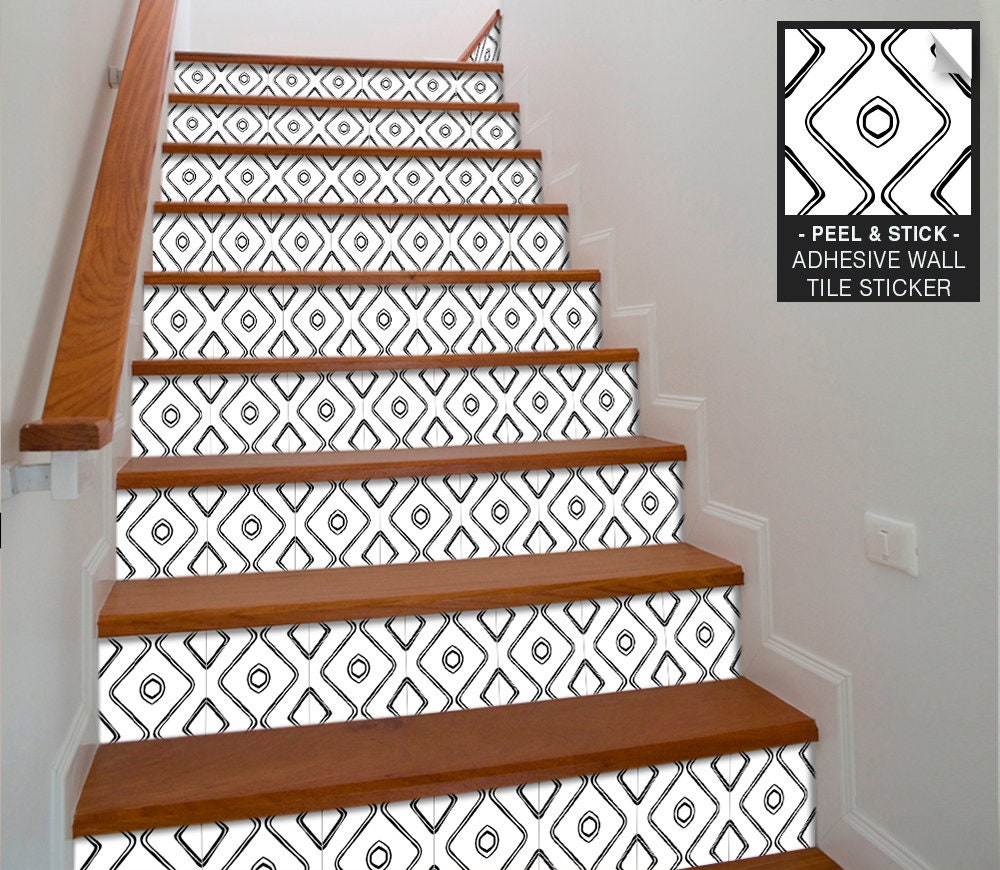 Home & Living Home Décor Peel & Stick Tile Decals Stair Riser Stickers