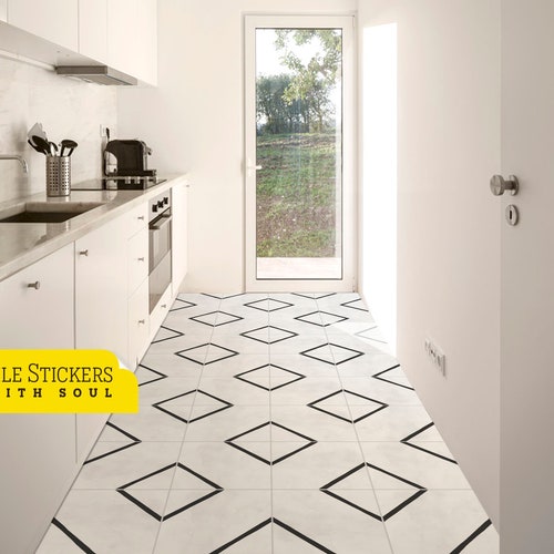 Tile Stickers Waterproof Removable Backsplash Bathroom Floor Etsy