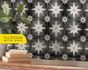 Peel and Stick Tile Shades of Gray for floor, wall and backsplash. Pack of 9 units.