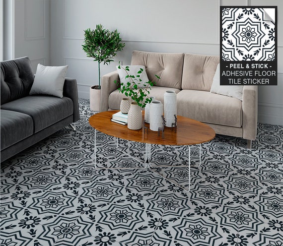 Octagon Tile Stickers Floor Decal Peel & Stick Kitchen | Etsy