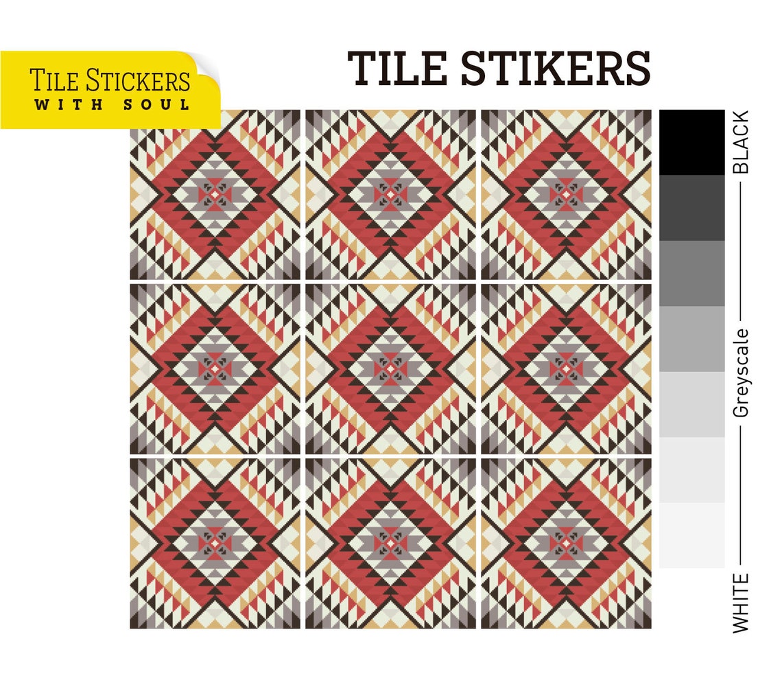 Native American Stair Risers, Tile Stair Risers, Vinyl Strips Removable ...