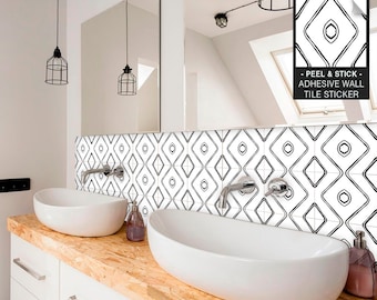 Wall Tile Stickers, Peel & Stick, Backsplash Peel and Stick Tiles, Vinyl Wall Tiles, Peel and Stick Wall Tile, Fireplace Tile. Pack of 9