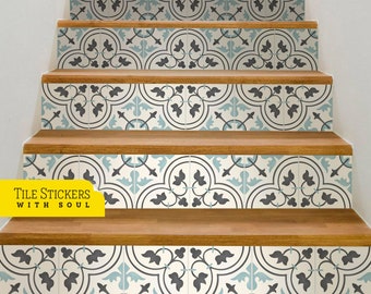 Stair Riser Decal, Vinyl Strips, Stair Riser Tiles, Vinyl Strips Removable, Sticker Peel & Stick - 47&quot;1/4 | 120cm Width, 15 Strips.