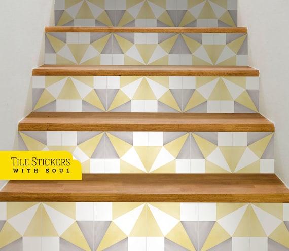 Escaleras de azulejos portugueses, tiras de vinilo extraíbles, calcomanías  de vinilo Stair Riser, escaleras Peel y Stick 471/4 / 120cm de ancho, 15  tiras. -  España