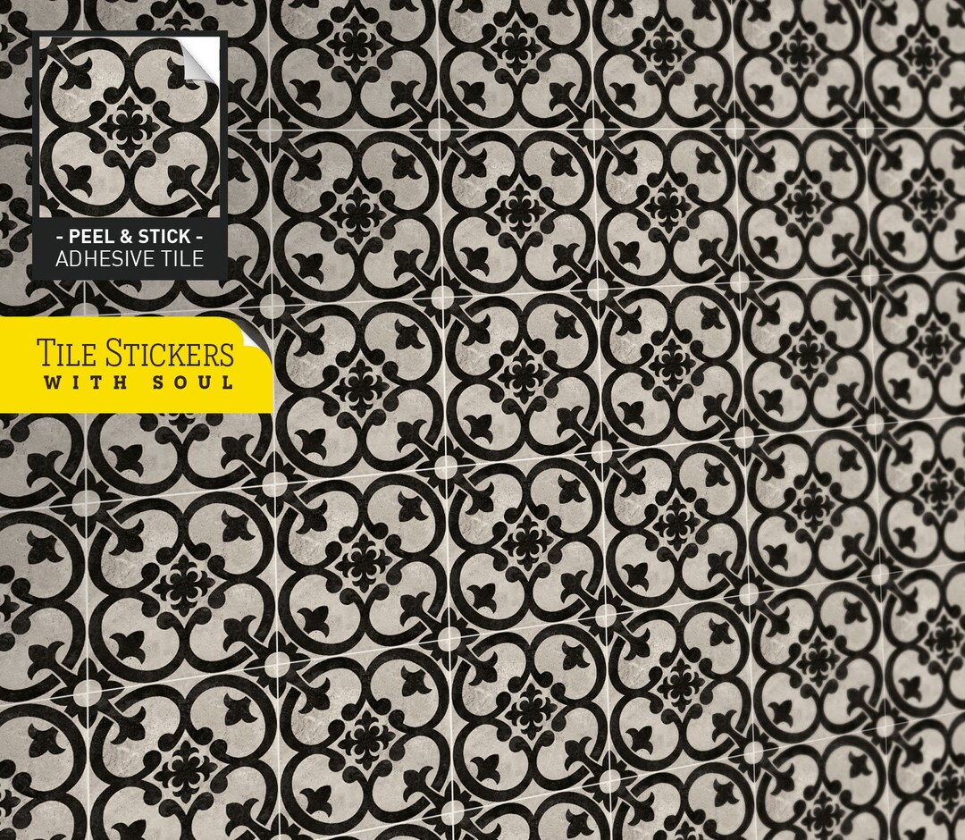 Cement Texture Effect Tile Stickers for Floor and Wall, Mosaic Tiles ...