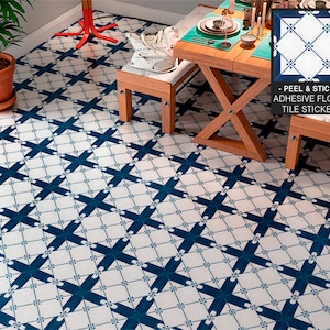 Royal Blue Tiles, Vinyl Sticker, Floor Vinyl, Floor Tile Sticker, Floor Tile Decal, Floor Tiles, Tile Sticker, Tile Decal, Floor Decal