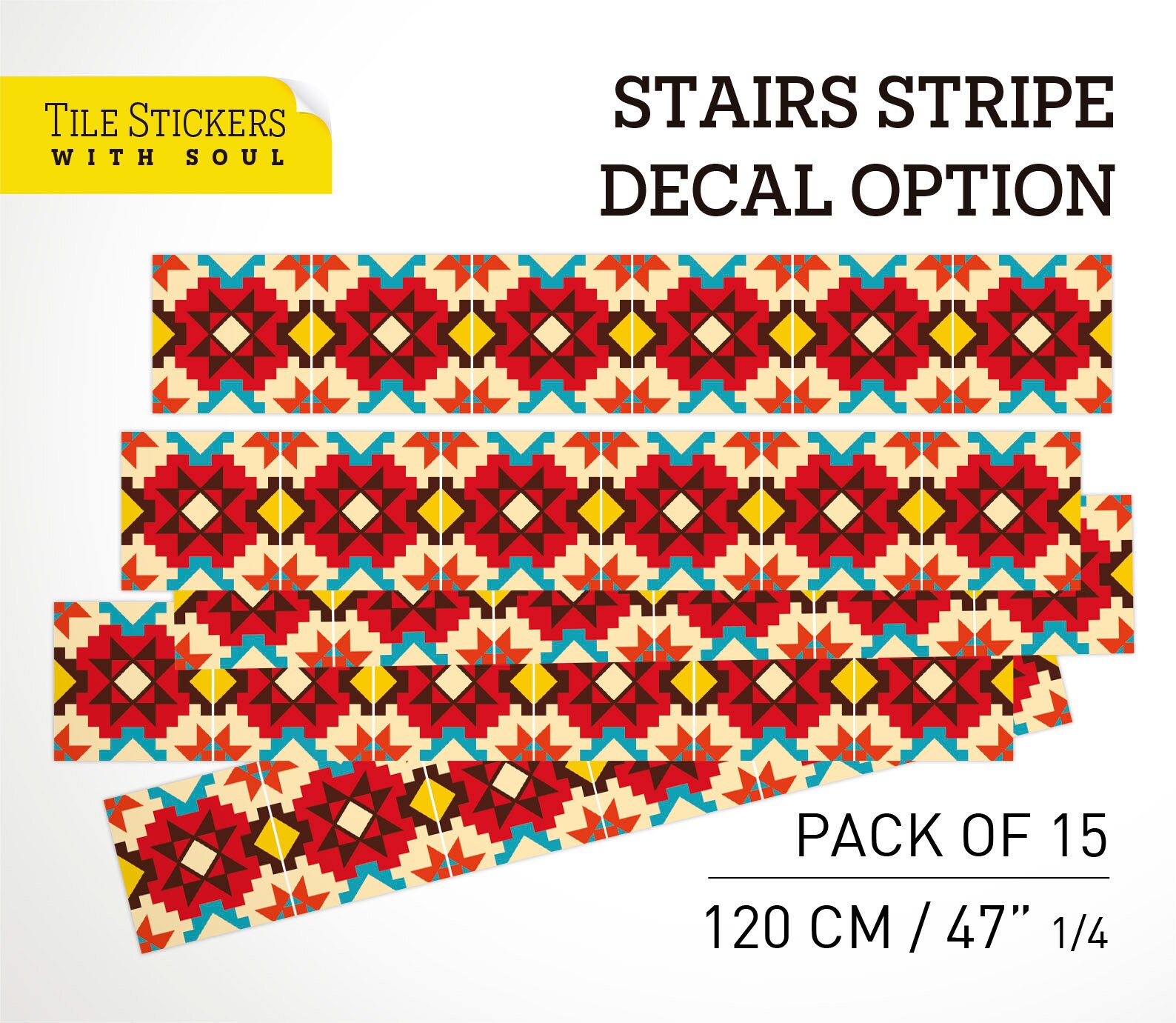 Native American Inspirated Stair Risers, Tile Stair Risers, Vinyl ...