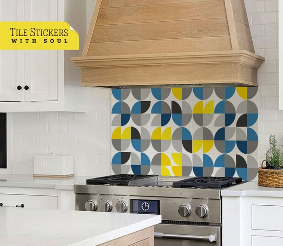 Tile Stickers Mosaic Splashback Tiles Kitchen Tile Stickers for Kitchen Splashback Kitchen Tile Stickers Tile Sticker Mosaic. Pack of 9 Etsy