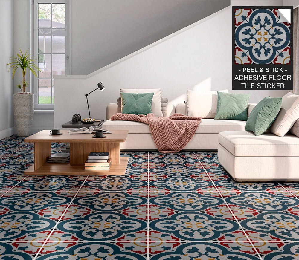 Tile Decal Rug Tile Decal, Mosaic Floor Art, Tile Stickers, Mosaic Tiles, Tiles, Tile ...
