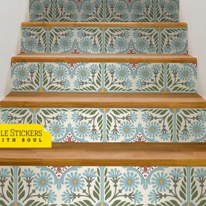 Stair Riser Vinyl Decals, Stair Riser Vinyl Decals, Removable Stair Riser, Tile Decals, Stair Riser Deco Strips - 47"1/4 | 120cm width.