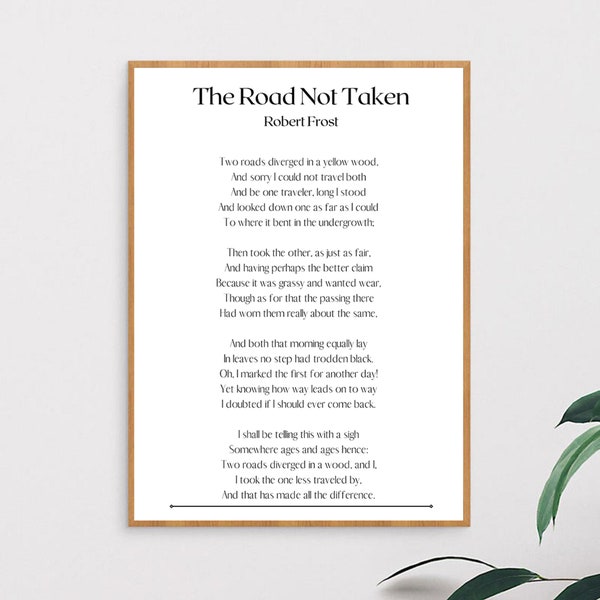 The Road Not Taken Printable - Etsy