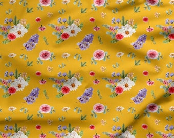 Softshell Softshell Häschen Blumenwiese - Gelbe Mini Blumen (300gsm)