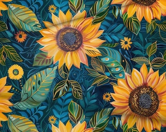 Sunflower Wasserdichter Canvas-Stoff: Strapazierfähiges Outdoor-Material - halber Hof