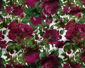 Floral Rosen Softshell Stoff: Wasserdichte Jacke Material, 300gsm