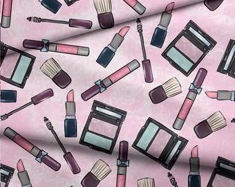 Waterproof Makeup Print Canvas Fabric: 200g Codura - Half Yard