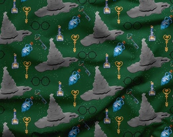 Wizard School Waterproof Canvas Fabric: Green Polyester Codura, 200g
