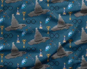 Wizard World Softshell Fabric: Petrol Blue Printed Jacket Fabric (300gsm)