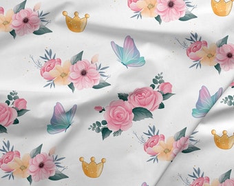 Softshell Softshell Blumen Wasserfarben Schmetterlinge - 300gsm Jacke Stoff