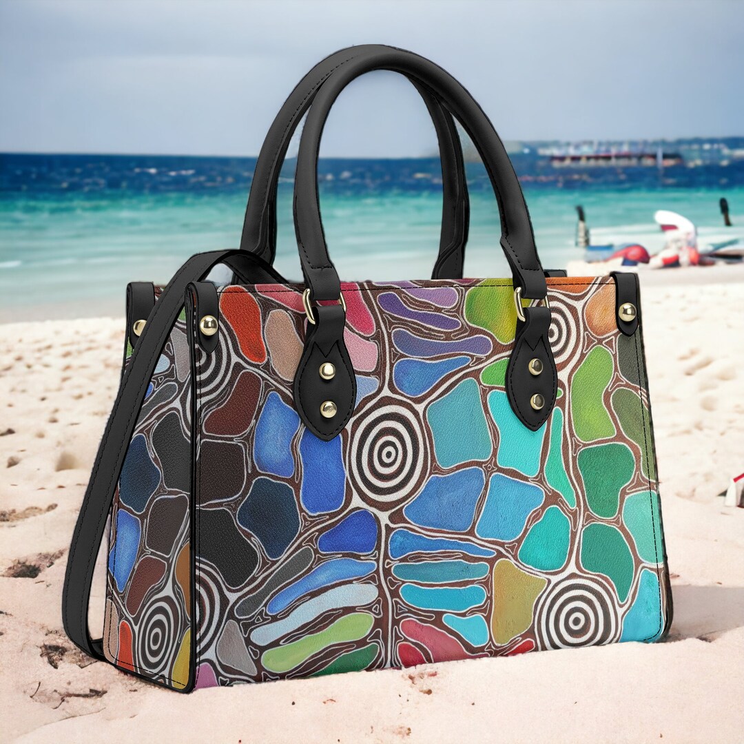 BELLA COLORI Colourful leather bag Cloud