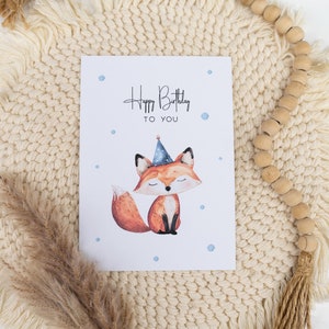 Karte zum Geburtstag Happy Birthday Fuchs Geburtstagskarte Glückwunsch A6 Postkarte